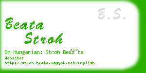 beata stroh business card